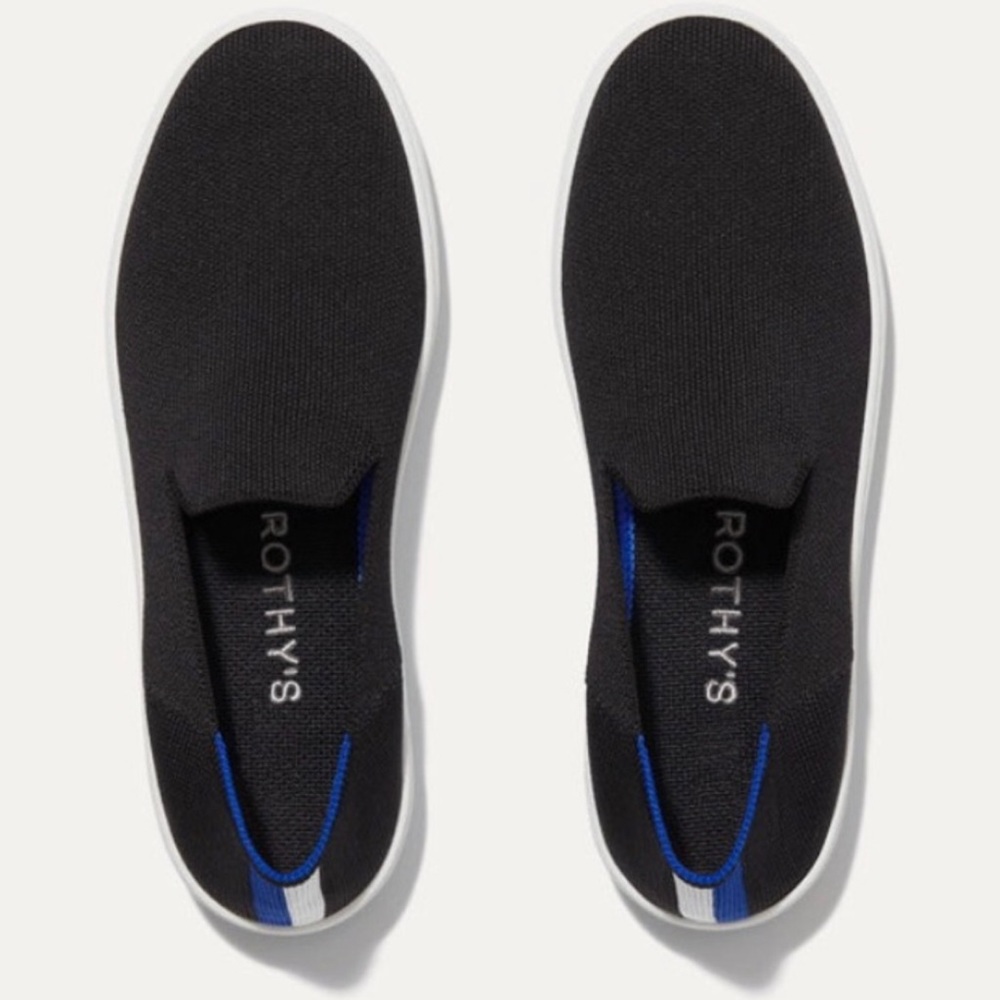 Rothy’s Sneaker Slip-on Solid Black Casual Sneaker Women’s Size 7.5